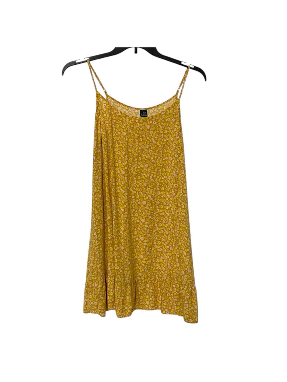 Wild Fable XL Floral Slip Dress Yellow Pink Rayon Boho Sundress Mini